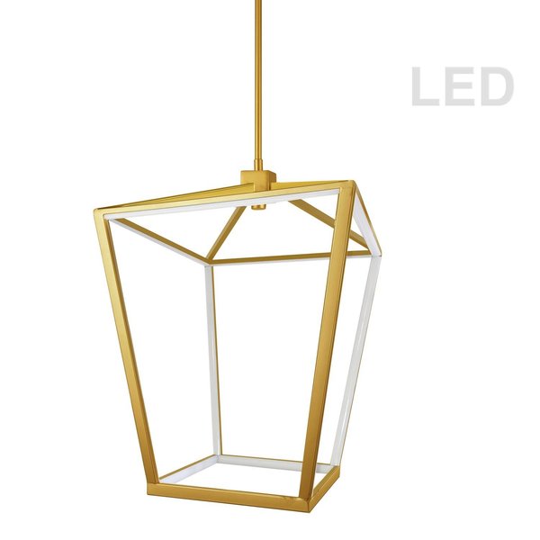 Dainolite 46W Chandelier, Aged Brass With White Diffuser CAG-2046C-AGB